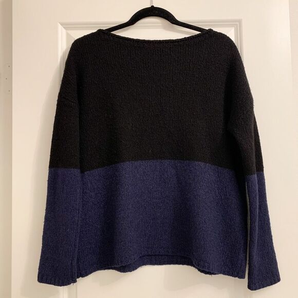 Vince wool silk cashmere blend colorblock sweater boat neck loose fit Sz S - Picture 1 of 4